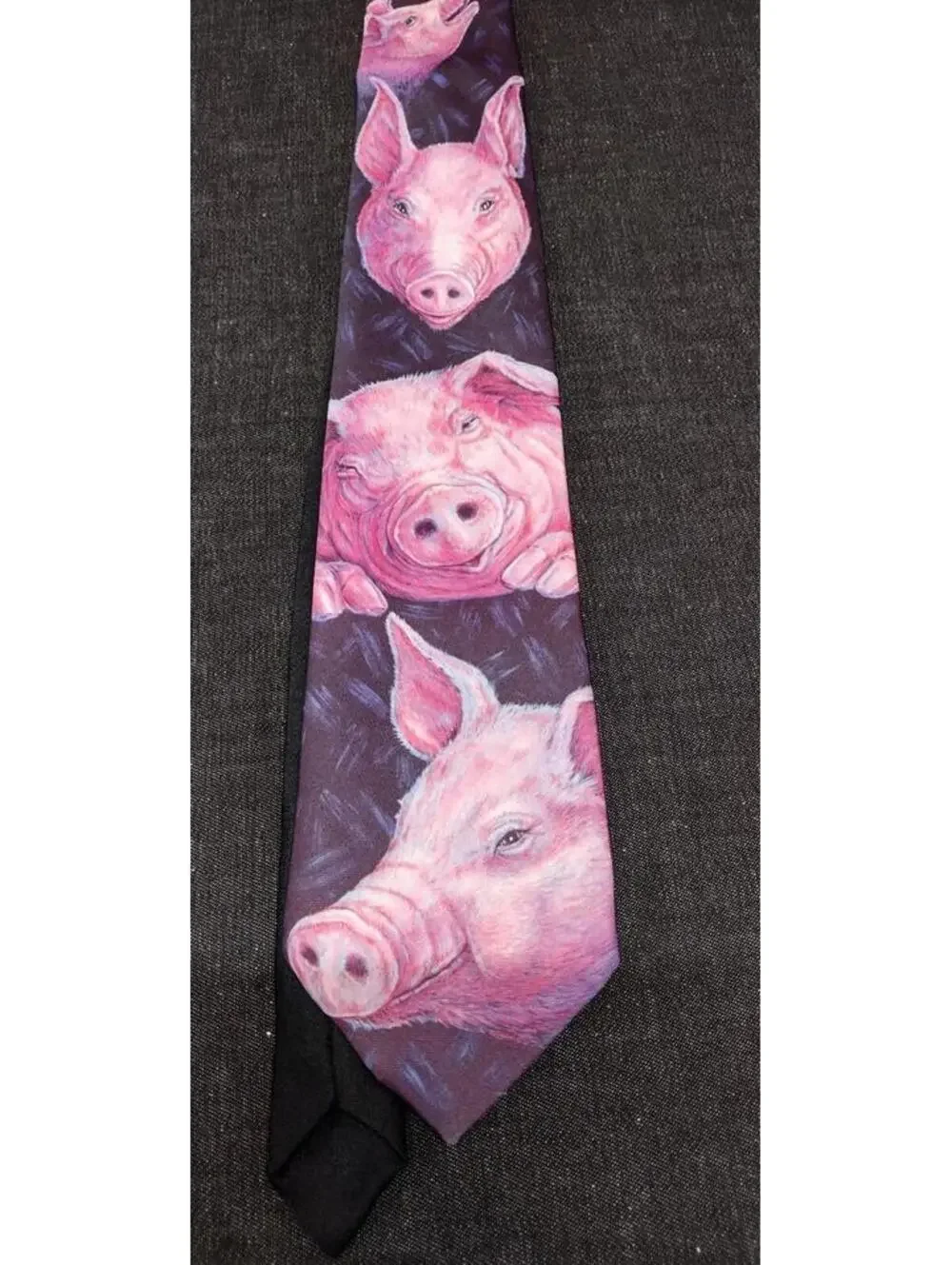 Ralph Marlin Tie PIG 1989 Vintage 80s Pigs All Over New With Tags vtg SEARS USA
